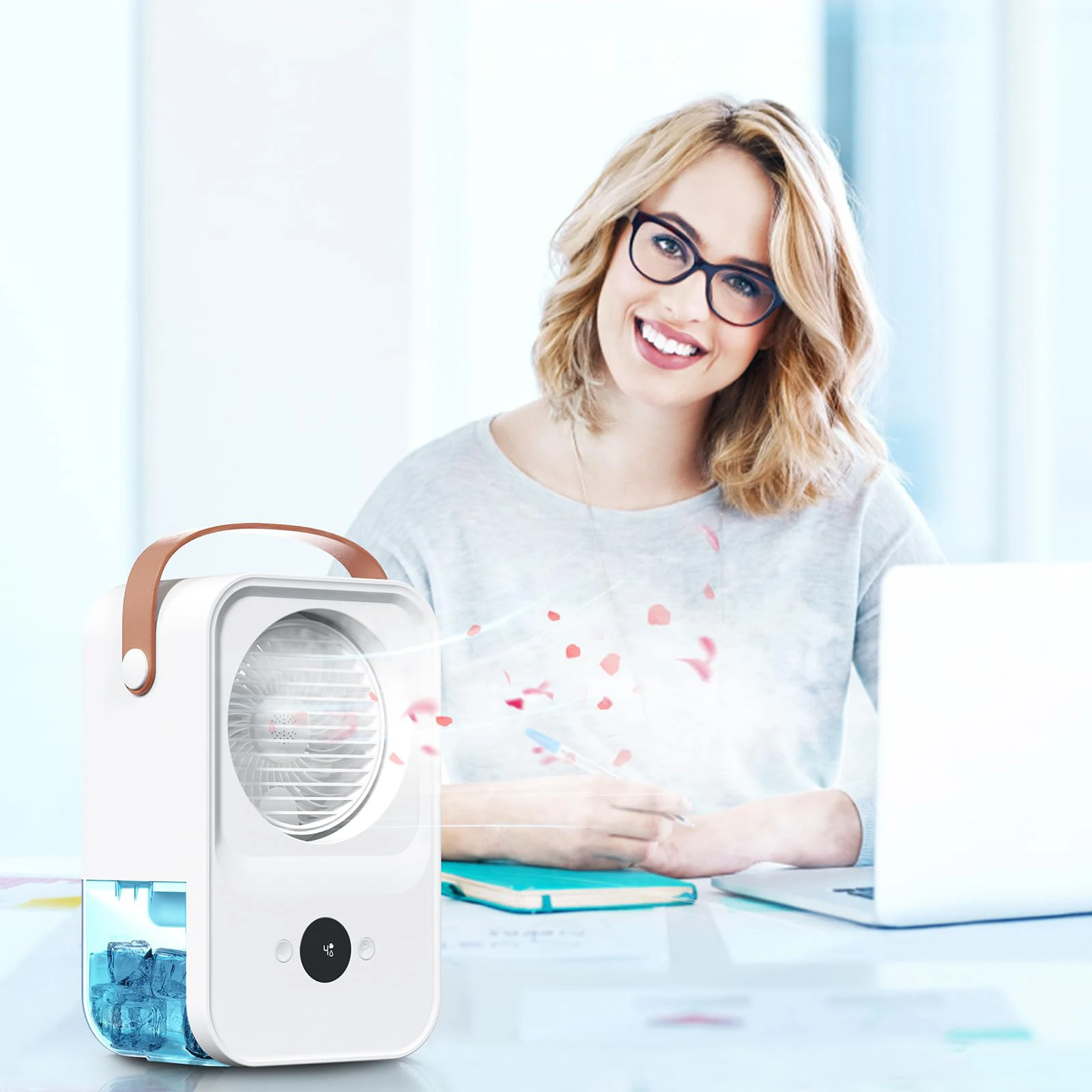 Portable Household USB Charging Ultrasonic Atomization Nano Spray Electric Air Aroma Diffuser With Fragrance Piece Cooler Fan