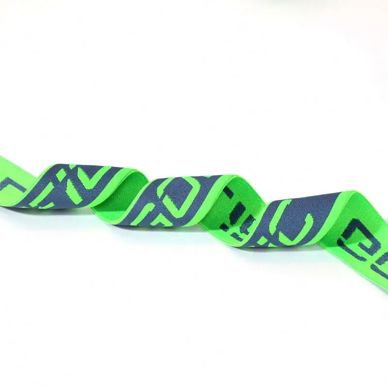 Factory Direct Custom Jacquard Polyester Elastic Webbing with Spandex Waist Band for Bags & Shoes Logo Included Woven Technique
