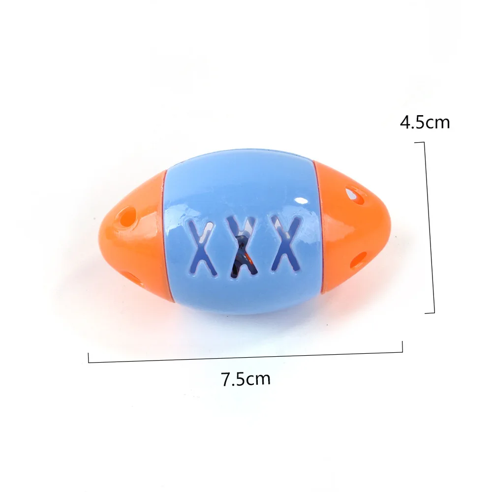 Built in bell fish shaped rugby ball shaped interactive cat toy