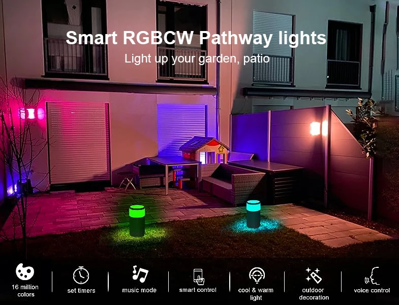 product latest design smart rgbcw led garden light ip67 ambiance outdoor pathway lights outdoor with app control-37