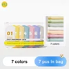 12 Rose Gris Jaune Vert Bleu Peau Blanc - 7 pièces - en sachet