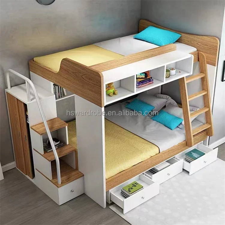 Easy Assemble Children Wooden Bunk Bed Kids Bedroom Furniture Cheap