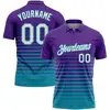 Striped Purple and Teal Green