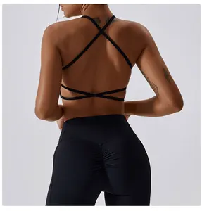 New Fashion Sexy Bra Seamless Strappy Back Sports Bra for Women Fitness Wear Plus Size Bras