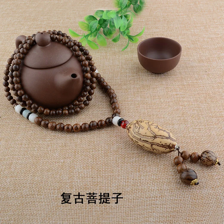 Necklace Wood Buddha Monk Prayer Beads Necklace,Buddha Necklace,Mens Beaded  Necklaces,Wood Bead Necklace