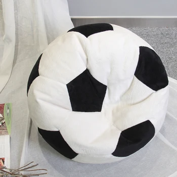 Custom Living Room Popular Football Shape Beanbag Pouf Beds Ottoman Decor Stool