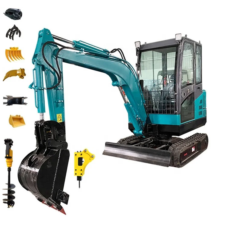 Earth Moving Machinery 1.7ton 1.2ton Micro Mini Excavator Hydraulic Crawler with Free Bucket for Sale