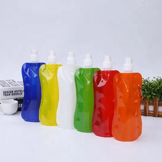 480ml Flexible Collapsible Foldable Reusable Water Bottles Ice Bag Outdoor  Sport