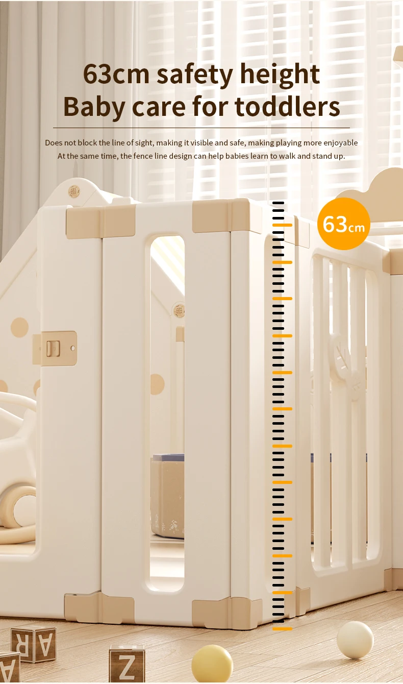 Feelkids Multifunctional Design Safety Kids Plastic Indoor Play Yard Moon Rabbit Fence Baby Playpen With House supplier