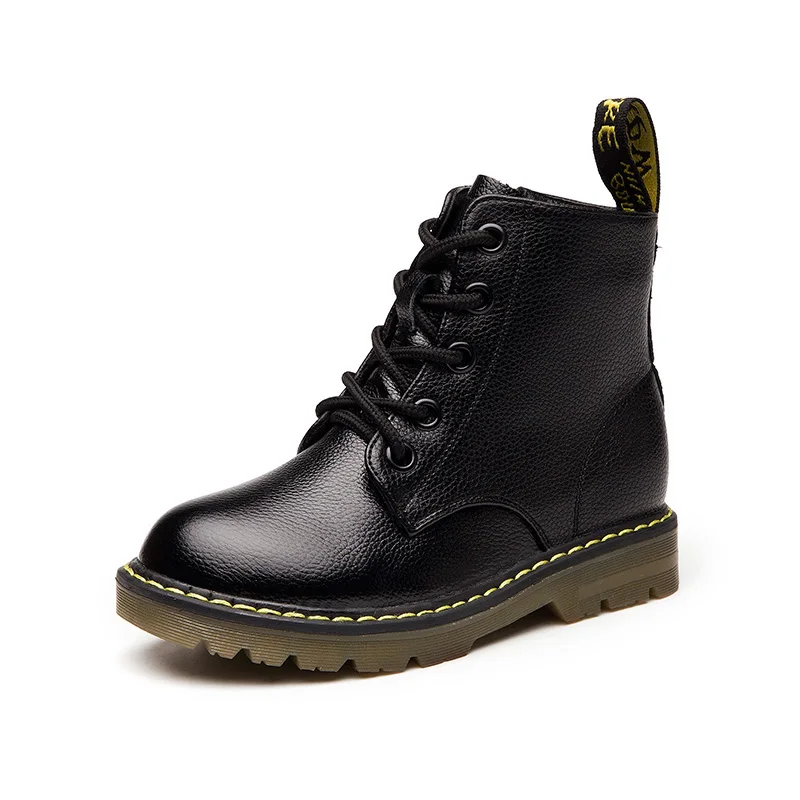 Детские Ботинки Martin, ботинки для девочек и мальчиков, осень и зима, новые кожаные детские ботинки