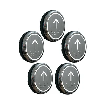 Elevator Round Push Button with Braille Stainless Steel Material Customizable Lift Parts