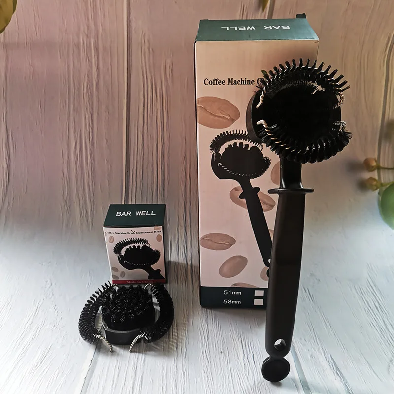 Coffee machine cleaning brush Circular coffee brush Long handle brewing head cleaning brush Kitchen cleaning tools manufacture