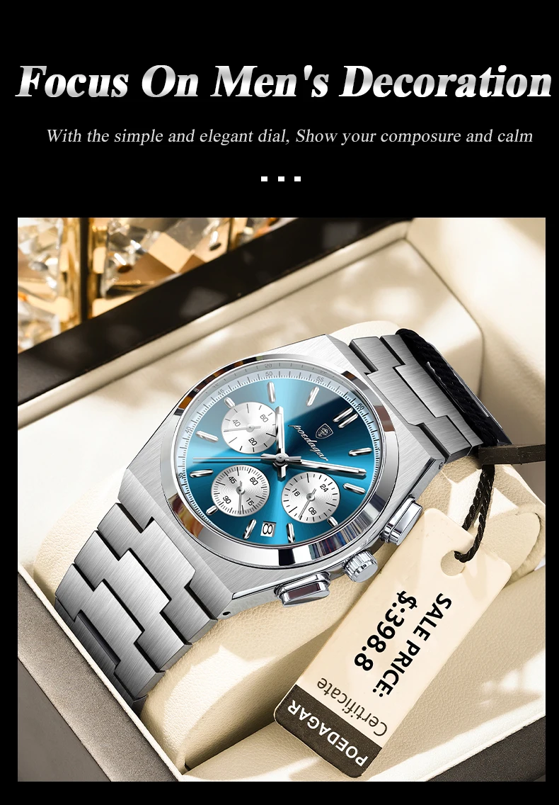 POEDAGAR 970 Luxury Quartz Man's Watch description image 5