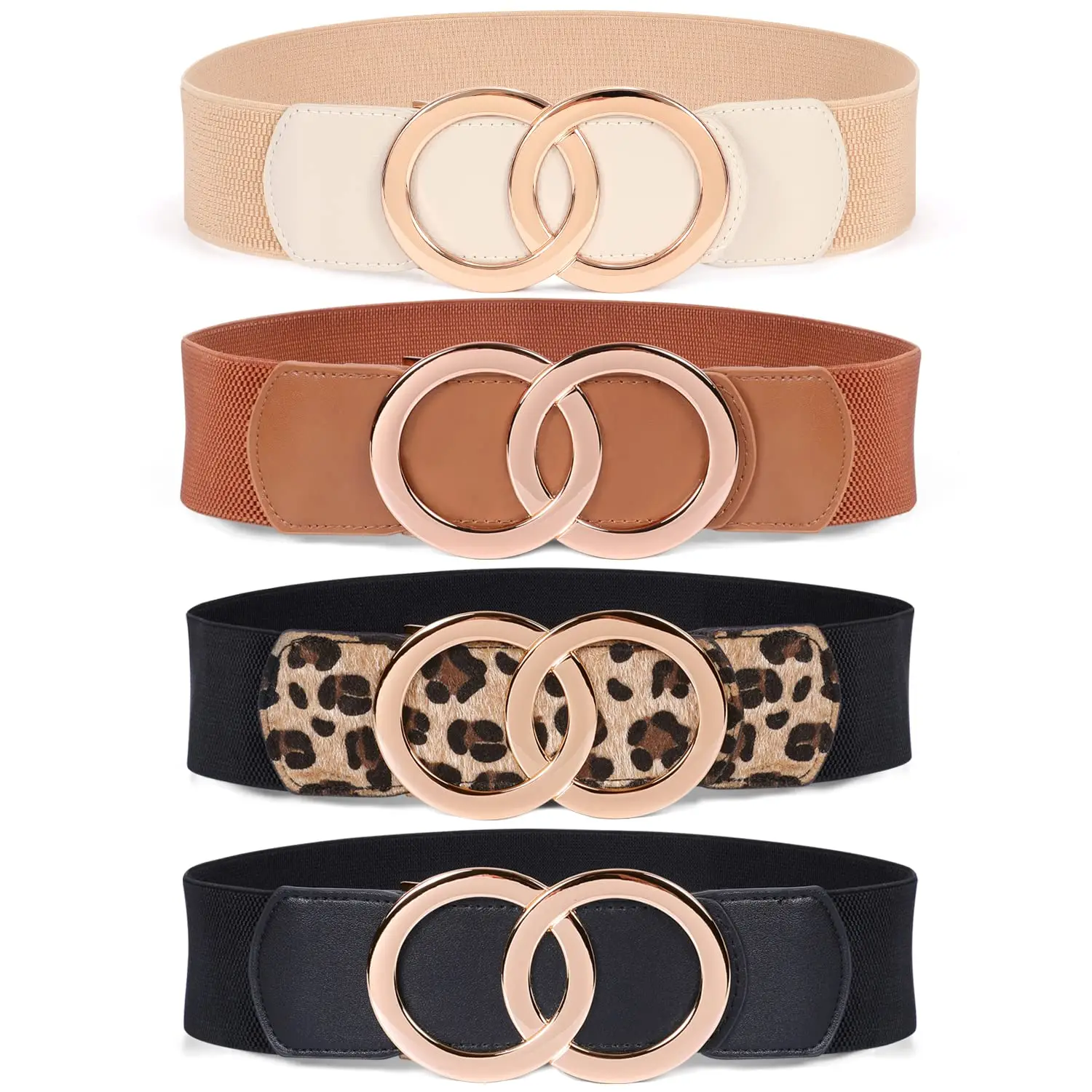 thumbnail image 2 of Women Bling Gold Color Wide Elastic Cinch Band Fashion Belt Hip High Waist M L 2 of 14