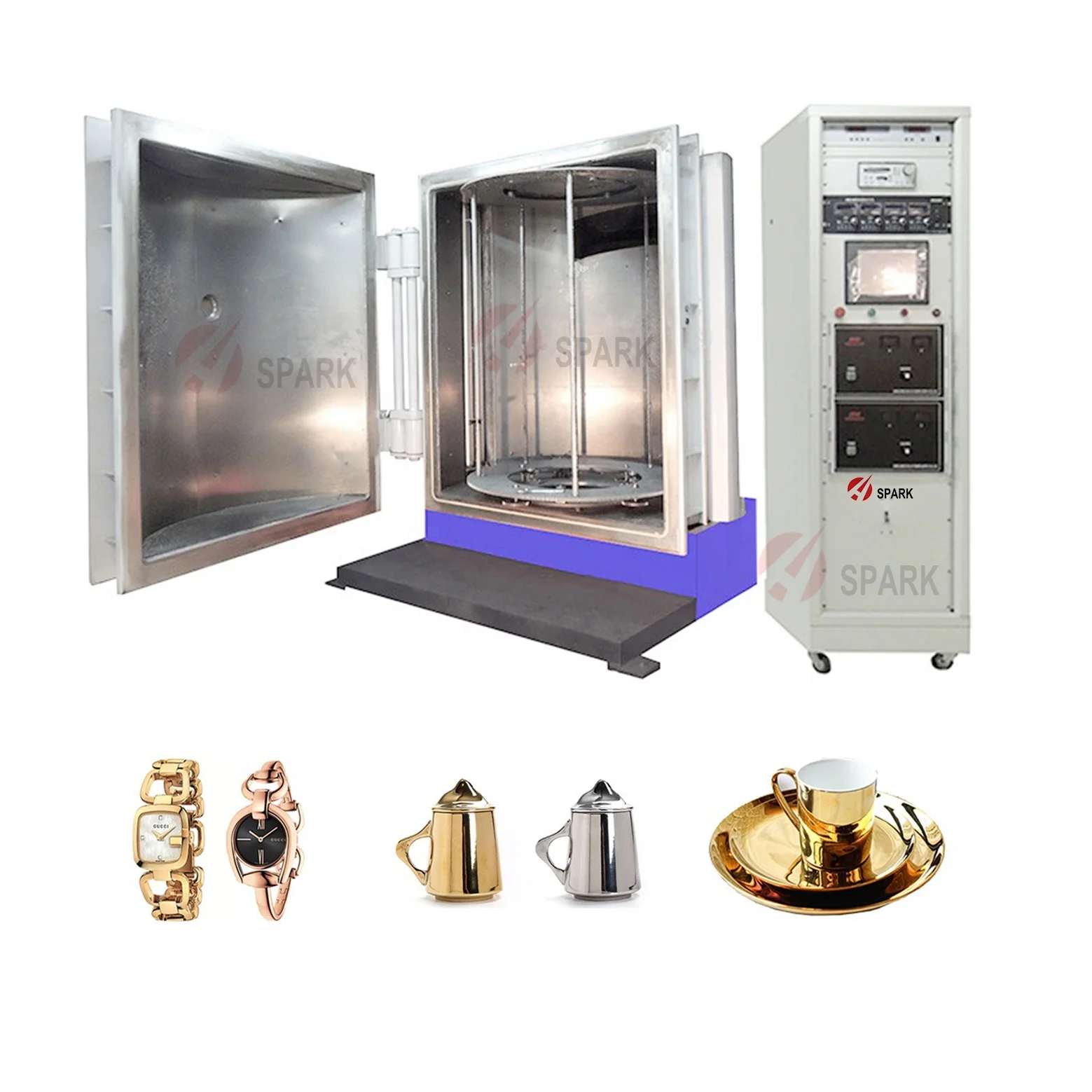 PVD Vacuum Coating Machine Sputtering  Diffusion Pump Roots Pump Holding Pump Magnetron Power Super Chrome Rose Gold Arc Ion ZrN