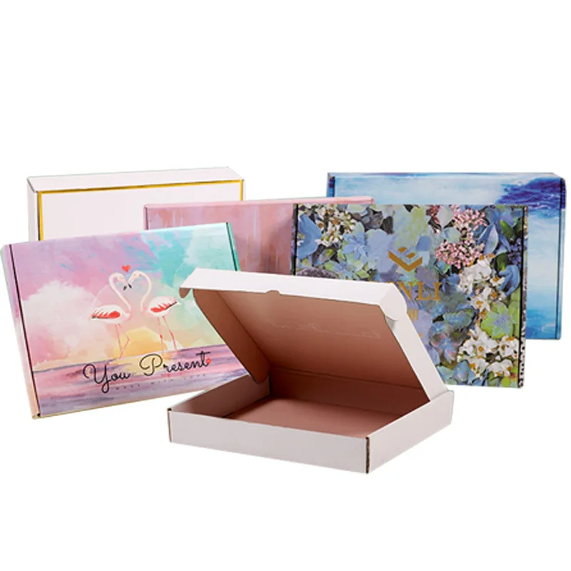 Custom Delivery Cardboard Boxes Shipping Moving Packaging Tear Off Color White Card Boxes Zipper Style Sealed Food Box