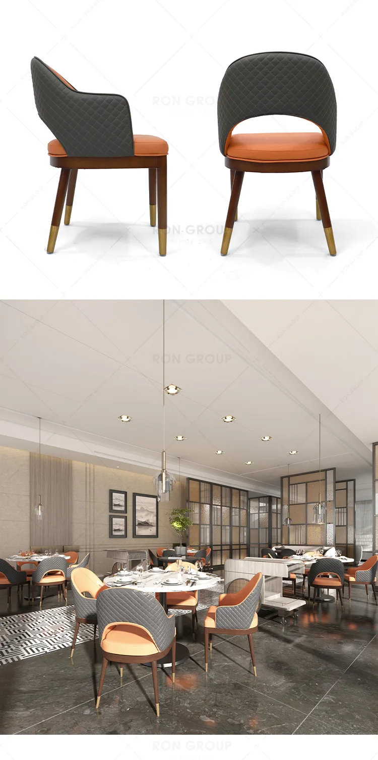 Contemporary Design White Wax Wood Dining Chairs with PU Leather Soft Pack Restaurant Hotel Use Living Room Bedroom Hall