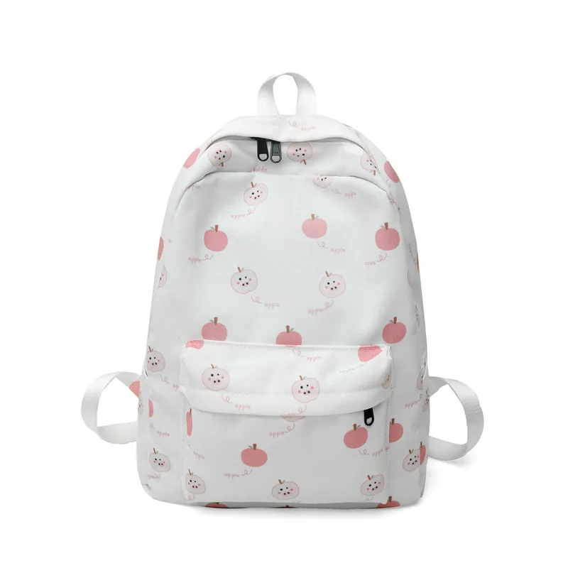 2022 Summer Fruit Apple Print Backpack Cheap Girls Bookbag School Bag ...