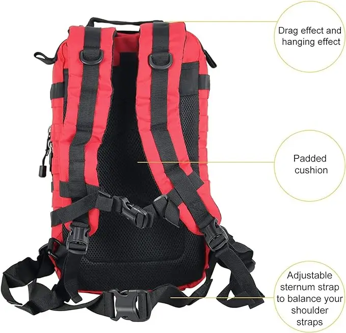 GEAR Large 30L Tactical Backpack Red Molle Pack Bag for Camping for Outdoor Adventures manufacture