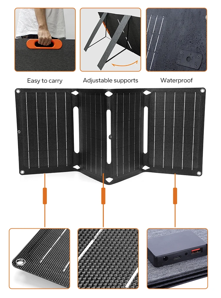 Portable 100w Camping Power Station With Foldable Solar Panels Outdoor