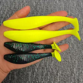 Cheery Wholesale 5/4pcs Per Pack Artificial Soft Lures Fishing 10cm 14cm Floating Fish T Tail Worm Baits for Freshwater Fish & C – Soft Lure – view 3