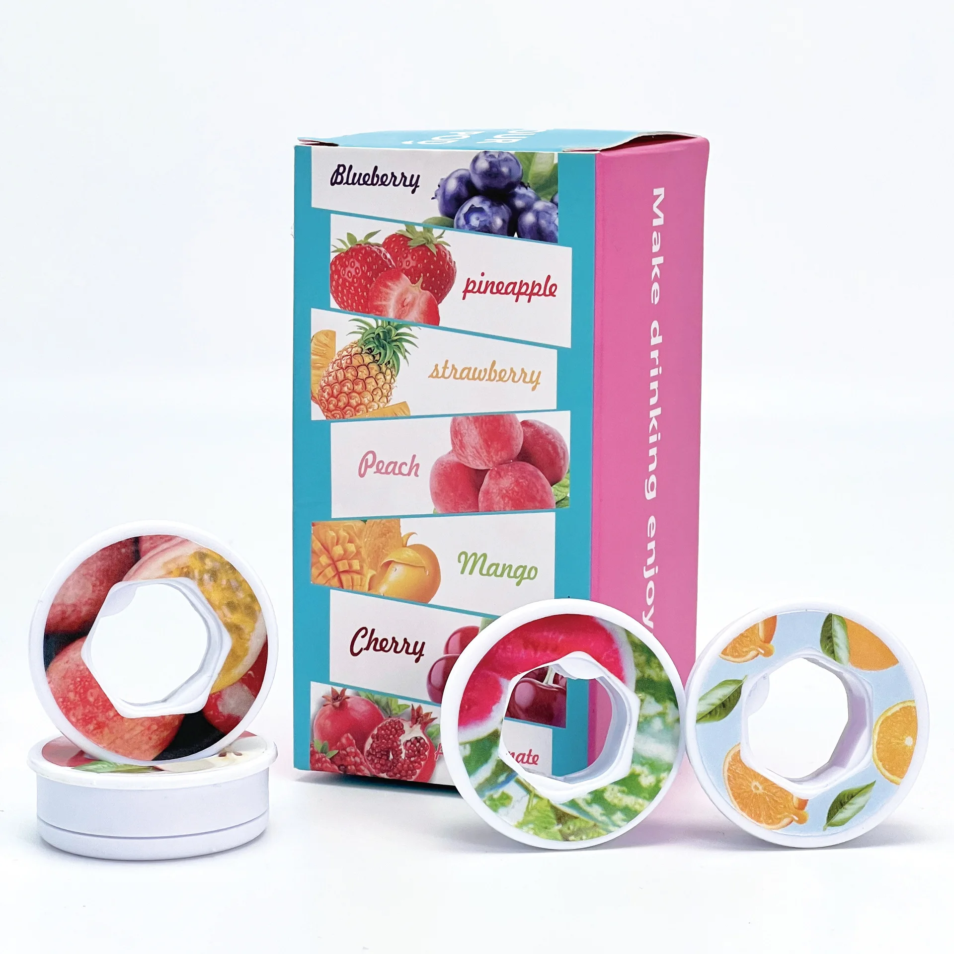 product custom bpa free tritan flavor plastic drinking bottle scented water bottle with 7 pcs fruit flavor pods ring for gifts  travel-2