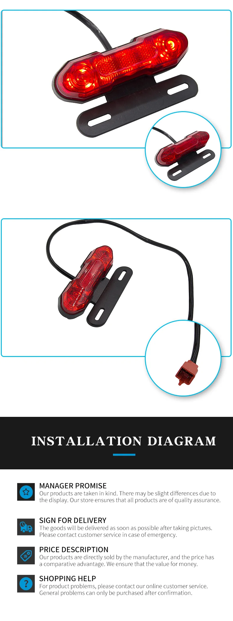 Bocina Universal Impermeable de 12V/48V/60V con Protector y Bisel