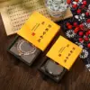 Gold Plated Calendula Yellow+Black Suspension Box