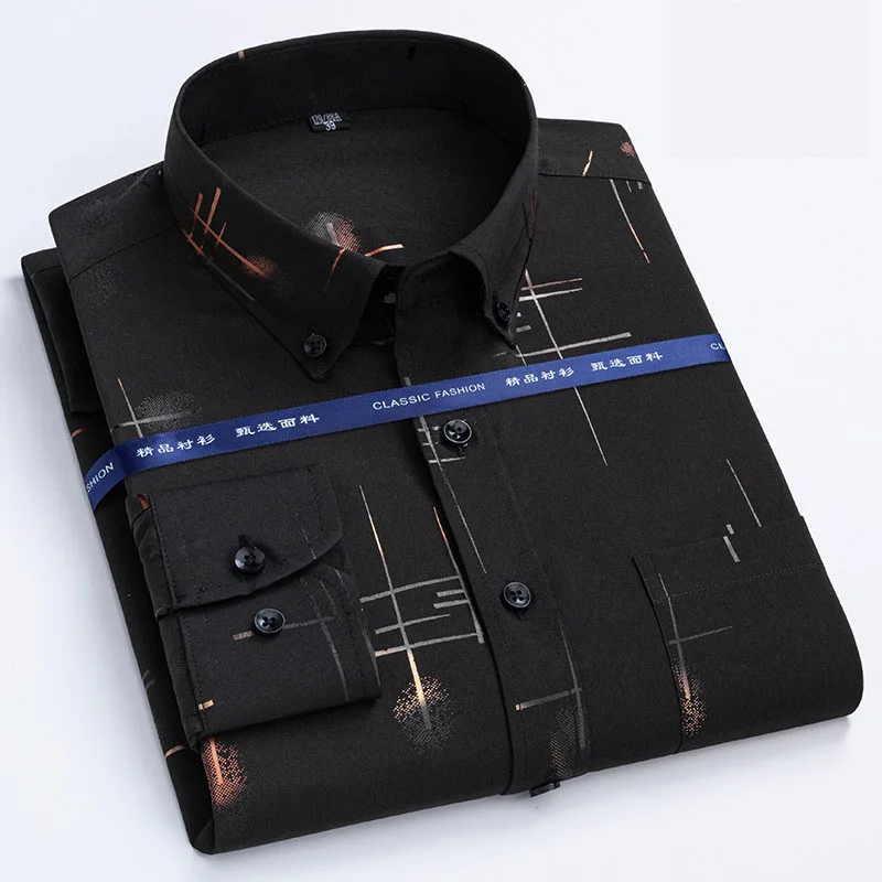 Hot Sale Spring And Autumn Men's Wrinkle-free Shirts Long-sleeved ...