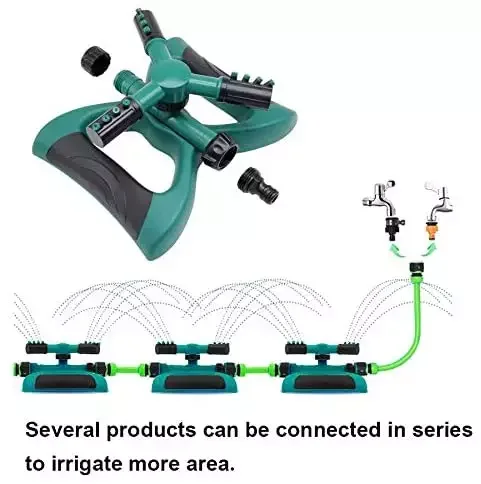 Irrigatore Per Giardino Irrigatore A Impulsi In Metallo Ottone Per Prato - Rotazione 360°, Con Picchetto E Regolazione Flusso Irrigazione A Goccia Per Aiuole