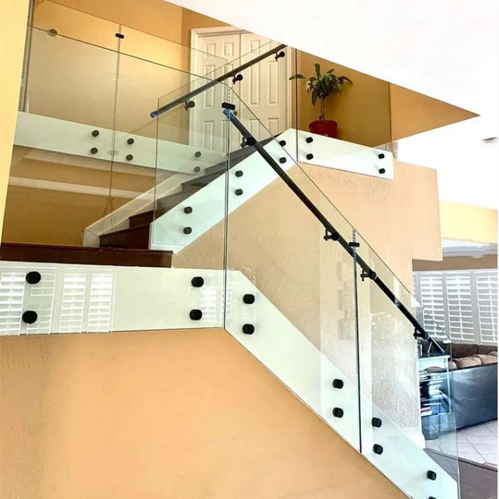 Bolted Railing Outdoor Black Standoff Glass Railing Baluster Stainless Steel Standoff ...