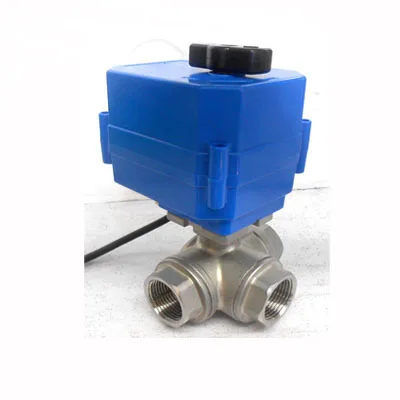 SS304 DN25 CTF-001 10nm 12v ball valve motorized 1 inch three way valve