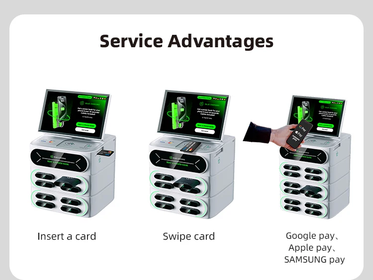 2025 New Product 8-16 Slots Stackable Power Bank Shared POS Rental Station with Touch Screen Mobile with Light Box