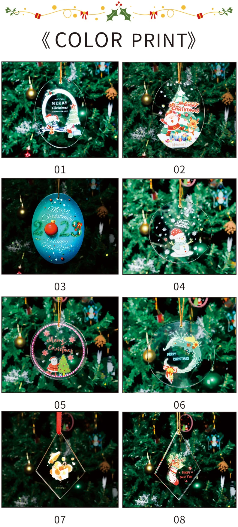 product hot sale crystal glass hanging ornaments christmas  tree decoration  gifts for girlfriend kids-35