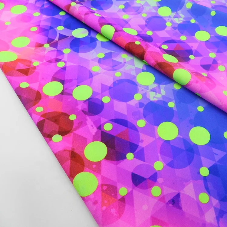 
Custom design bright color dot printed fabric 82%polyamide 18%spandex digital print knitted spandex fabric for swimwear Bikini 