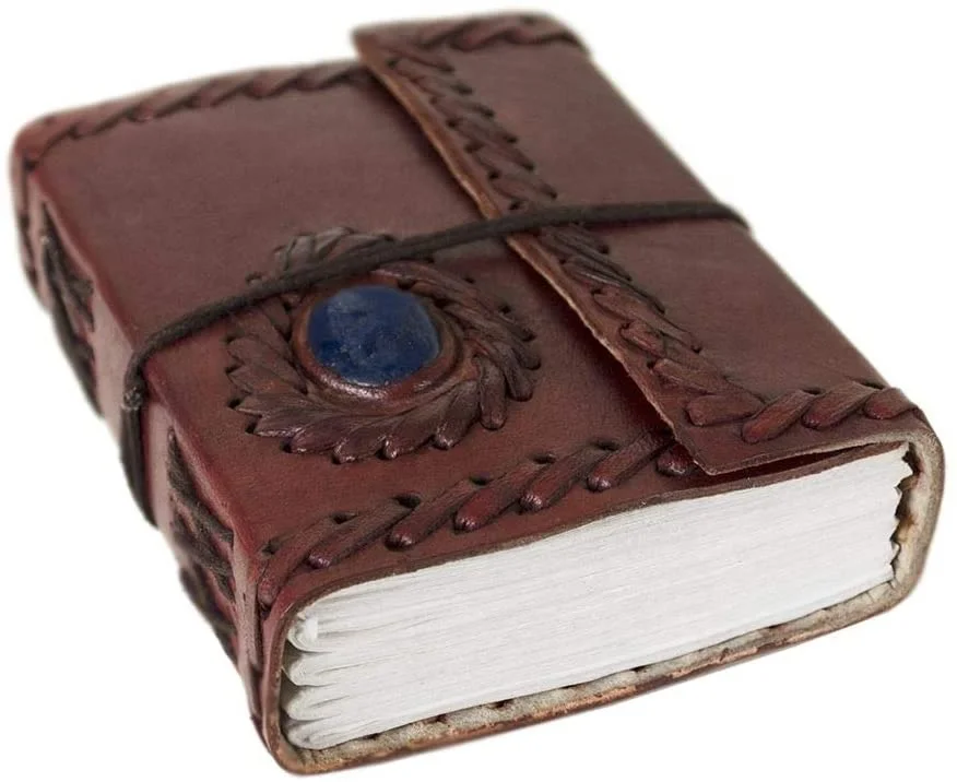 Mythrojan Leather Journal Tiger Cover – Handmade Blank Paper Diary, 220 Pages, Compact 7x5 Inch