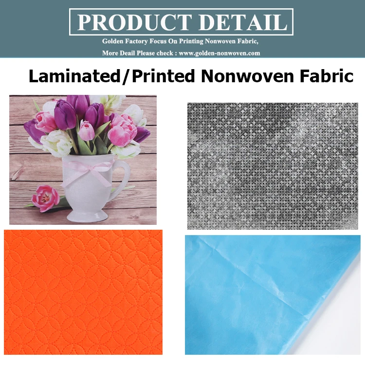 Breathable Rose Gold Spunbond Non-woven Tpu Anti Virus Bacterial Pp Non Woven Pe Film Printed Laminated Nonwoven Fabric For Bags