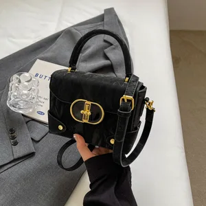 High-End Luxury Brand PU Leather Women's Handbag Elegant Crossbody Elegant Stitchwork Trendy Design Vintage Daily Commuting Bag