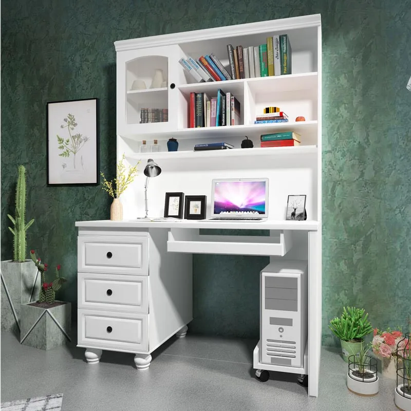 Desktop Computer Table Design With Bookshelf Study Cum Computer Table