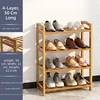 Zapatero de cuatro niveles marrón con tiras de 50 cm.