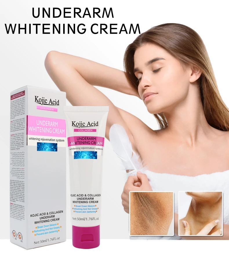 Guanjing Hot Selling Kojic Acid Whitening Cream Underarm Armpit Knee Best Skin Whitening Cream for Private Part Dark Skin