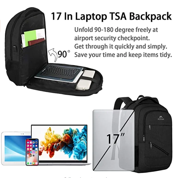 Waterproof 17 Inch Laptop Backpack with Anti-Theft Feature, OEM