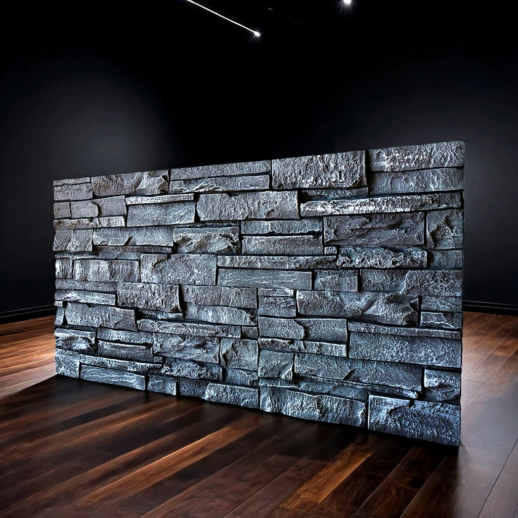 Modern 3D PU Stone Wall Panel for Interior Exterior Villa Wall ...