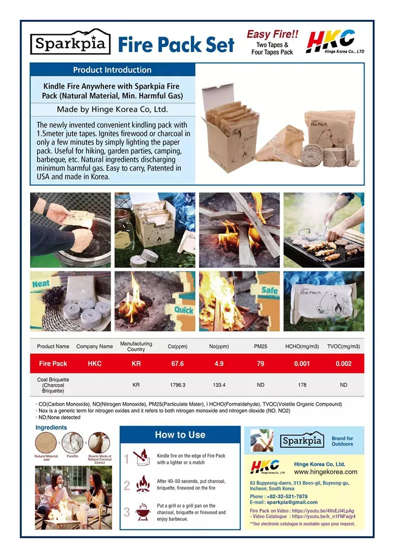 Top Selling Camping Tools Firewood Hinge Korea Fire Pack 2 Tapes' 5