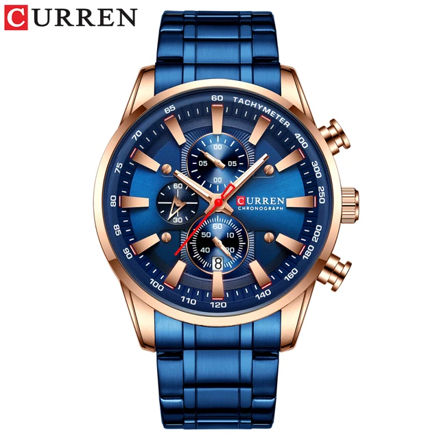 Acquista CURREN Orologio con cinturino in acciaio Calendario semplice
