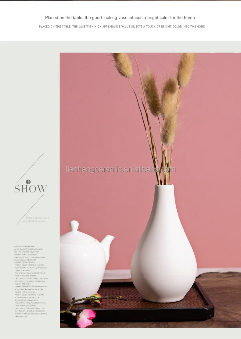 Custom Logo  Simple White Modern Luxury  Vase For Home Decor Ceramic Minimalism Porcelain  Flower Vase For Office Decoration.jpg