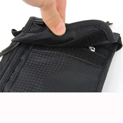 RFID blocking passport card holder stash pouch money security travel neck wallet