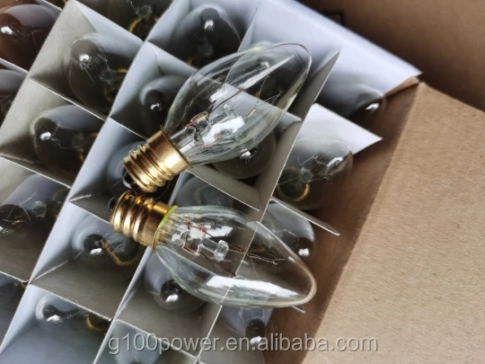 Best C7 Decorative Multicolor Transparent Incandescent Christmas Light Bulb 130 Volt 60HZ