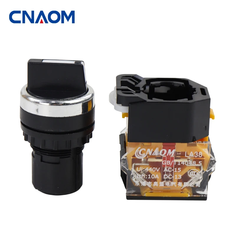 2 Interruttori A Pulsante Momentaneo 22mm Con Spia - 1NO+1NC, 220V, Per Installazioni Industriali