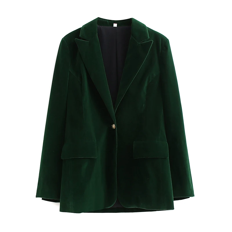 dark green velvet blazer womens